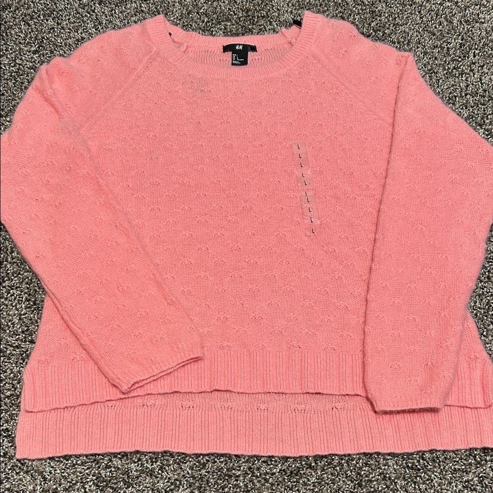 H&M Coral Crew Neck Sweater